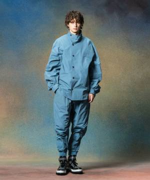 【予約商品】glamb(グラム)GB0225/ST02 : Deformed Stand Collar Shirt Set Up / デフォームスタンドカラーシャツセットアップ - Blue