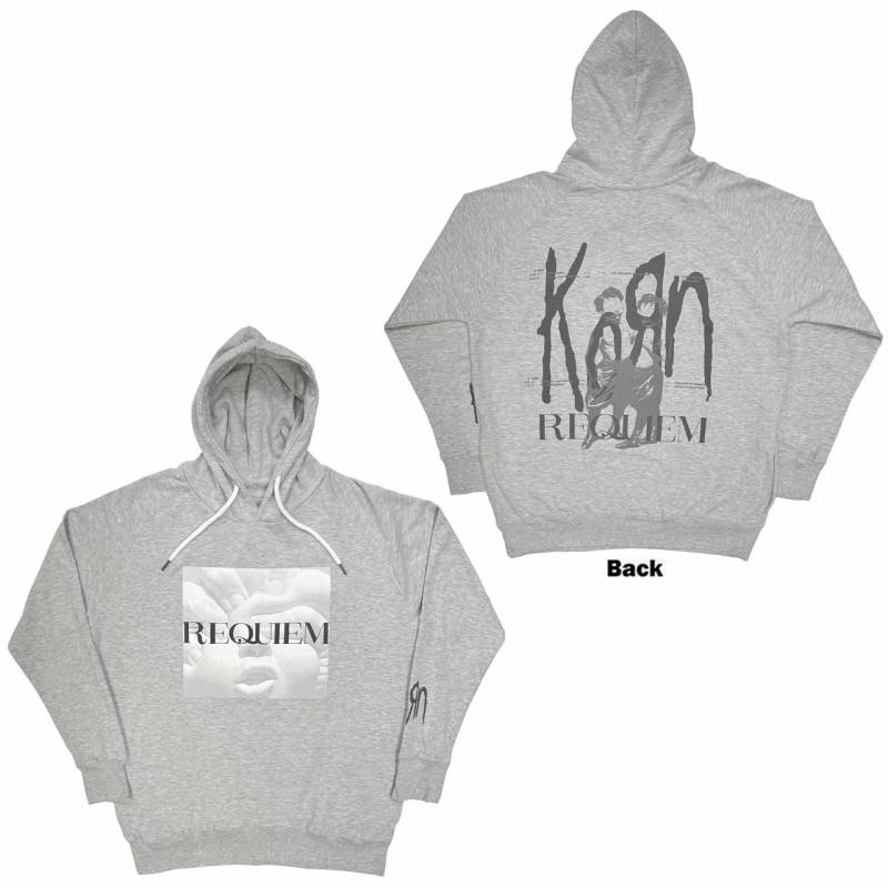 【予約商品】KORN Unisex Pullover Hoodie: Requiem (Grey) (Back Print)