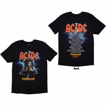 【予約商品】AC/DC バンドTシャツ ユニセックス: PWRD-UP In Rock We Trust (Black) (Back Print & Ex-Tour) - BLACK