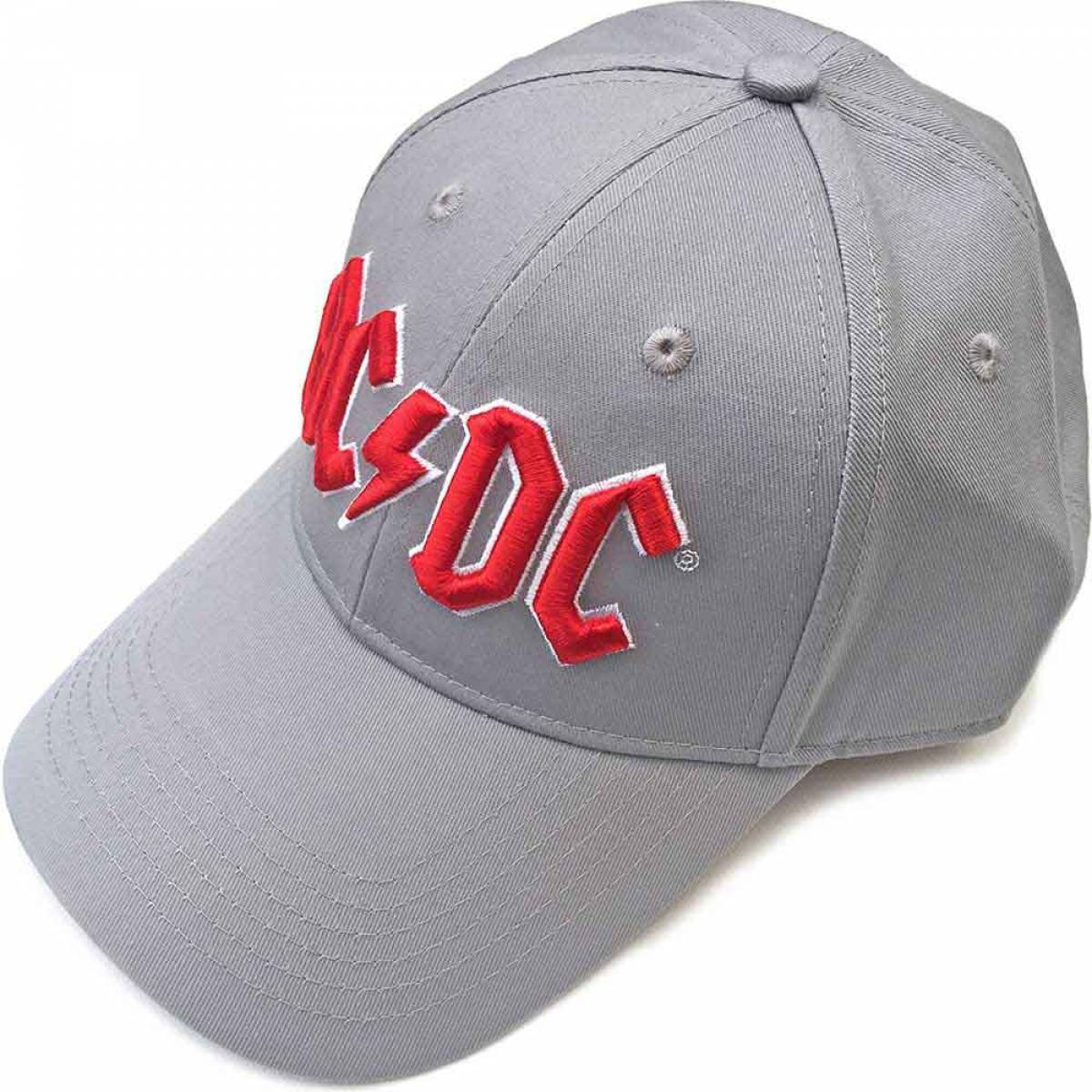 【予約商品】AC/DC Unisex Baseball Cap: Red Logo (Grey) - GREY