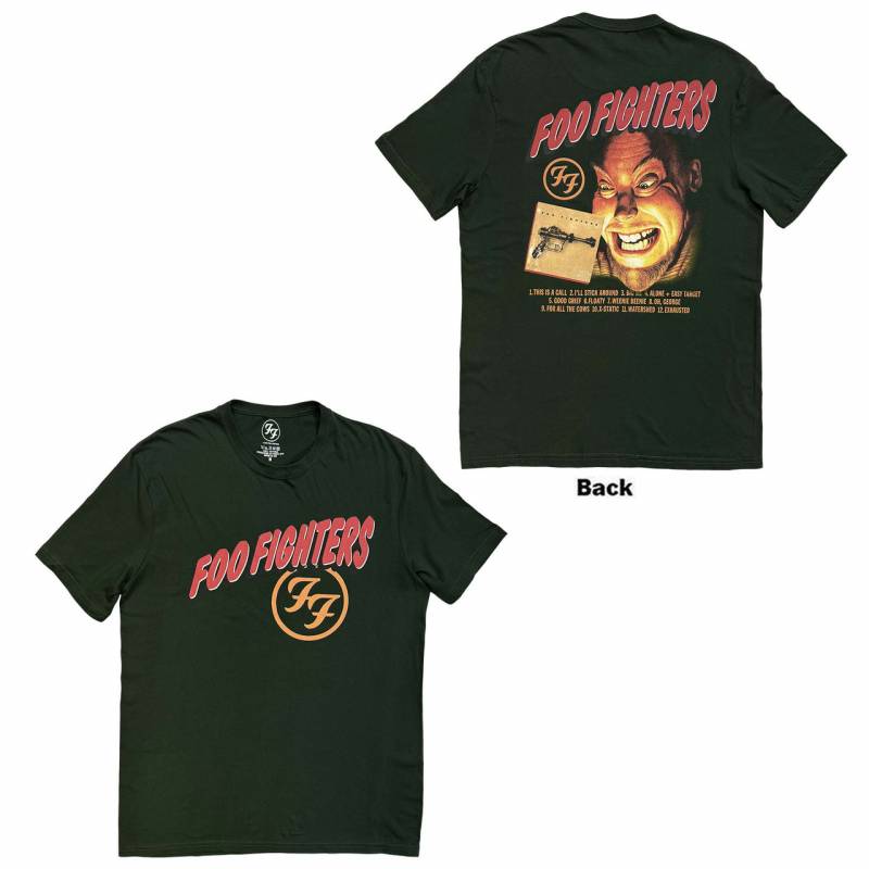 【予約商品】FOO FIGHTERS バンドTシャツ ユニセックス: Exhausted (Green) (Back Print)