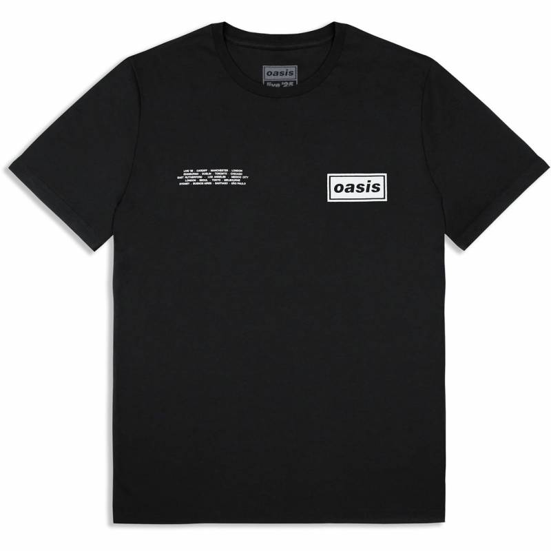 【予約商品】OASIS バンドTシャツ ユニセックス: Global Cities Logo (Black) (Ex-Tour)
