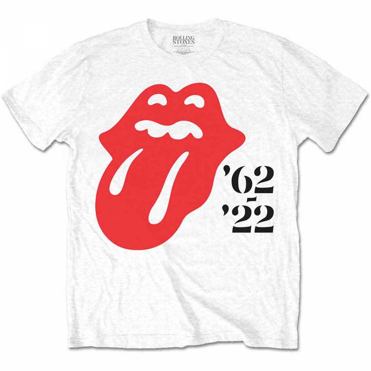 【予約商品】THE ROLLING STONES バンドTシャツ ユニセックス: Sixty '62 - '22 (White) - WHITE