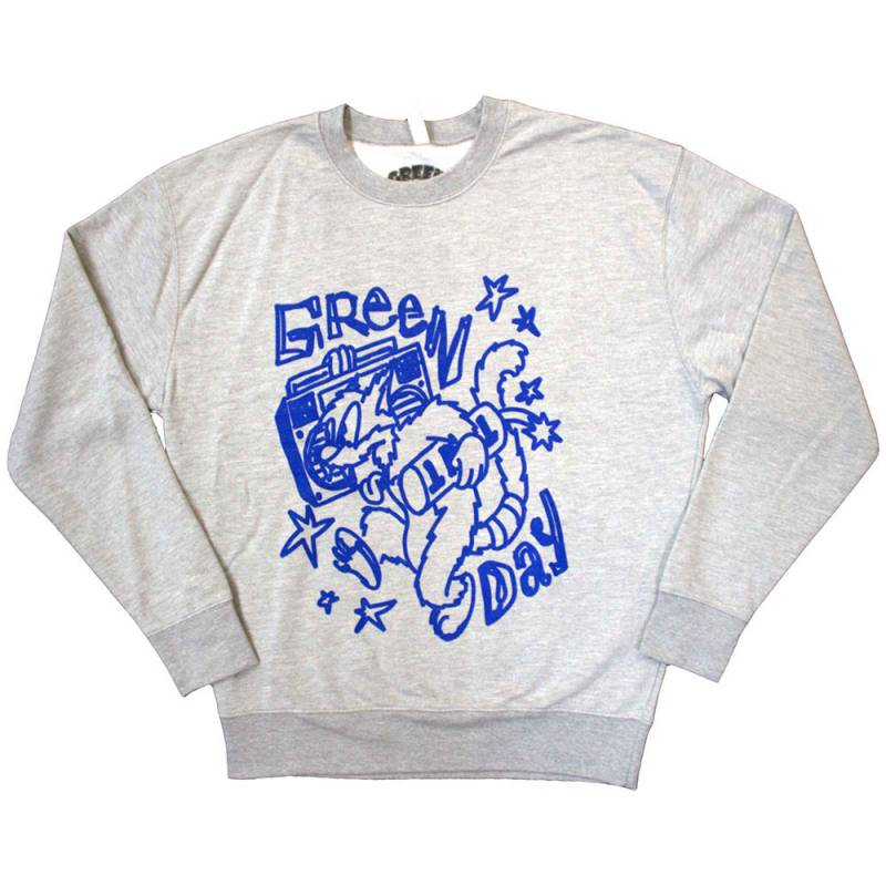【予約商品】GREEN DAY Unisex Sweatshirt: Cat Blaster (Grey) - GREY