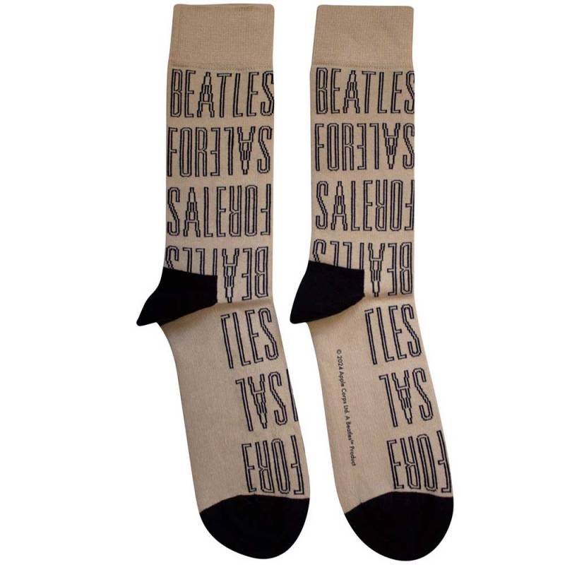 【予約商品】THE BEATLES Unisex Ankle Socks: For Sale Text Outlines Repeat (Sand)