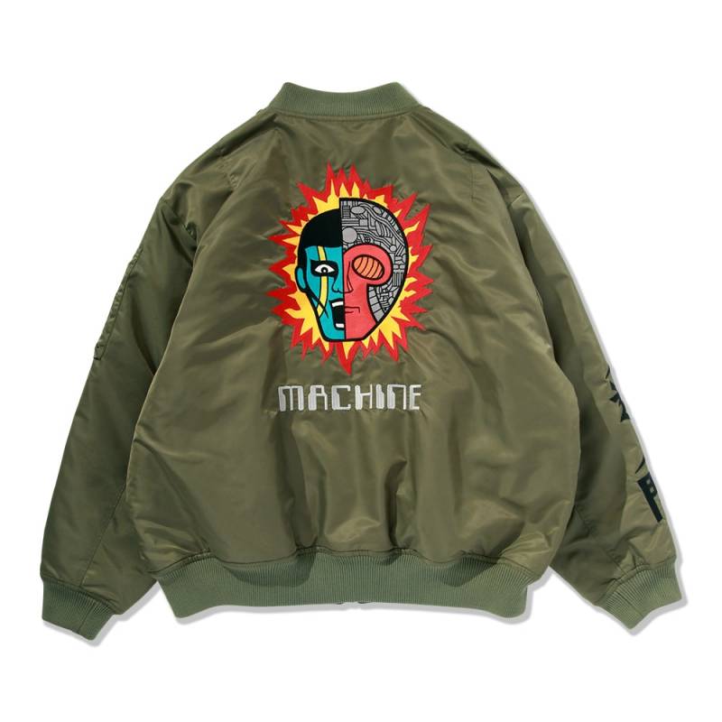 【予約商品】PUNK DRUNKERS (パンク・ドランカーズ) ［PDSxキカイダー］人造人間リバーシブルMA-1.JKT - KHAKI/BLACK