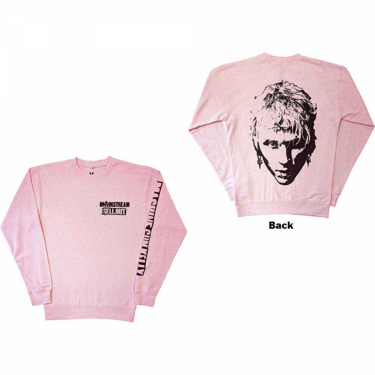 【予約商品】MACHINE GUN KELLY Unisex Sweatshirt: Pink Face (Pink) (Back & Sleeve Print) - PINK