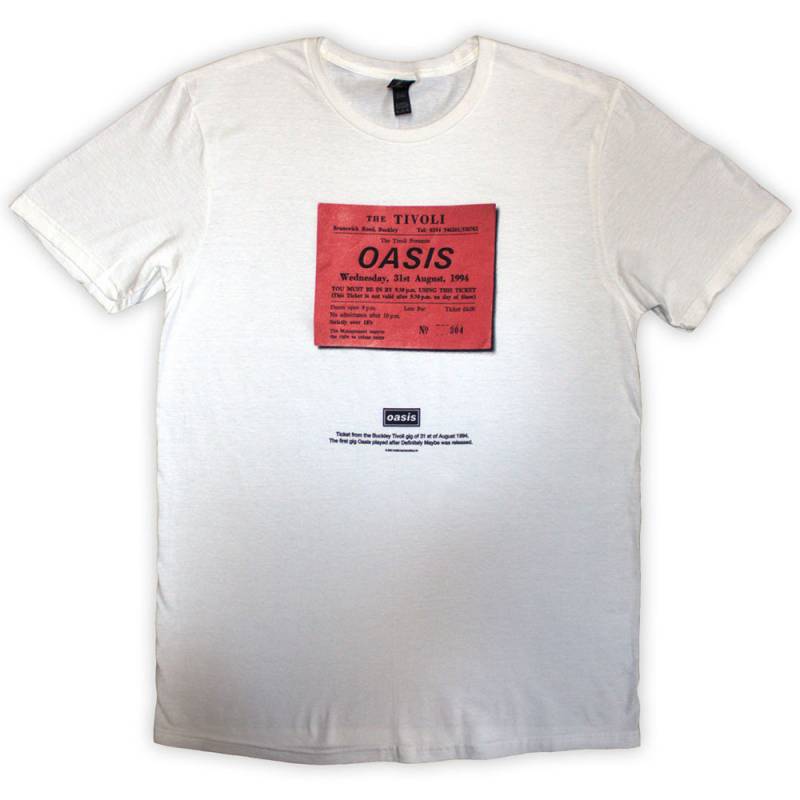 【予約商品】OASIS バンドTシャツ ユニセックス: Definitely Maybe Ticket Stub (White)