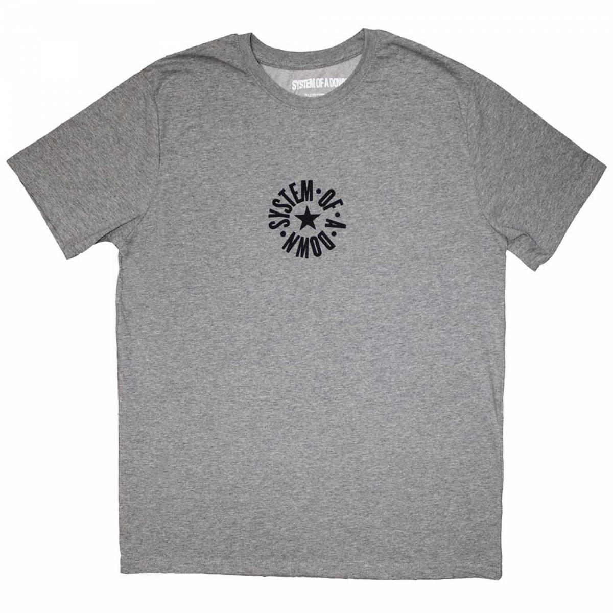 【予約商品】SYSTEM OF A DOWN バンドTシャツ ユニセックス: Mini Circle Logo (Grey) - GREY