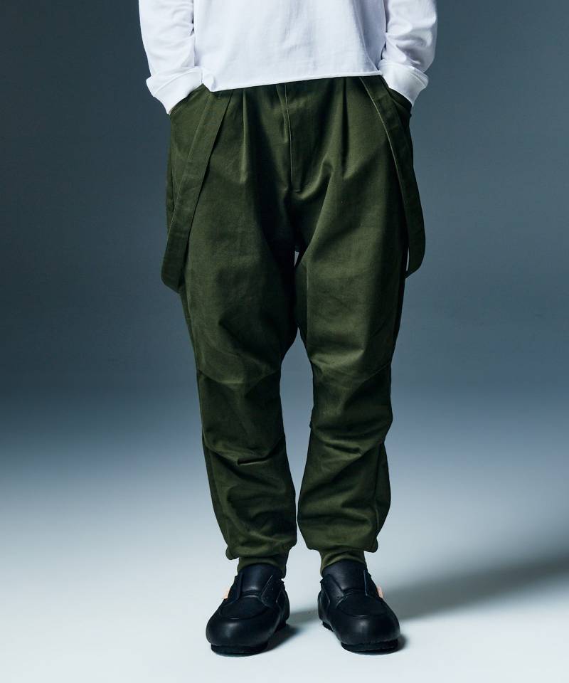 【予約商品】glamb(グラム) Suspender Sarouel Pants / サスペンダーサルエルパンツ - Khaki