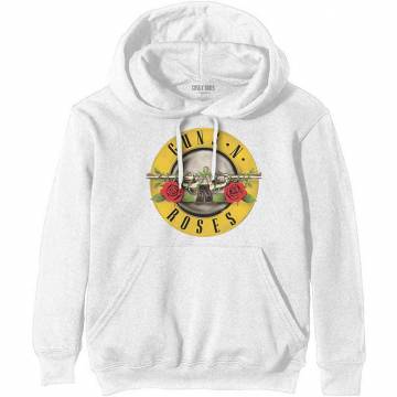 【予約商品】GUNS N' ROSES Unisex Pullover Hoodie: Classic Logo (White) - WHITE
