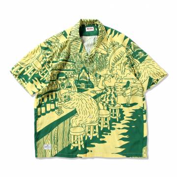 【予約商品】PUNK DRUNKERS (パンクドランカーズ) ［PDSxEanbe］南国アロハシャツ - YELLOW