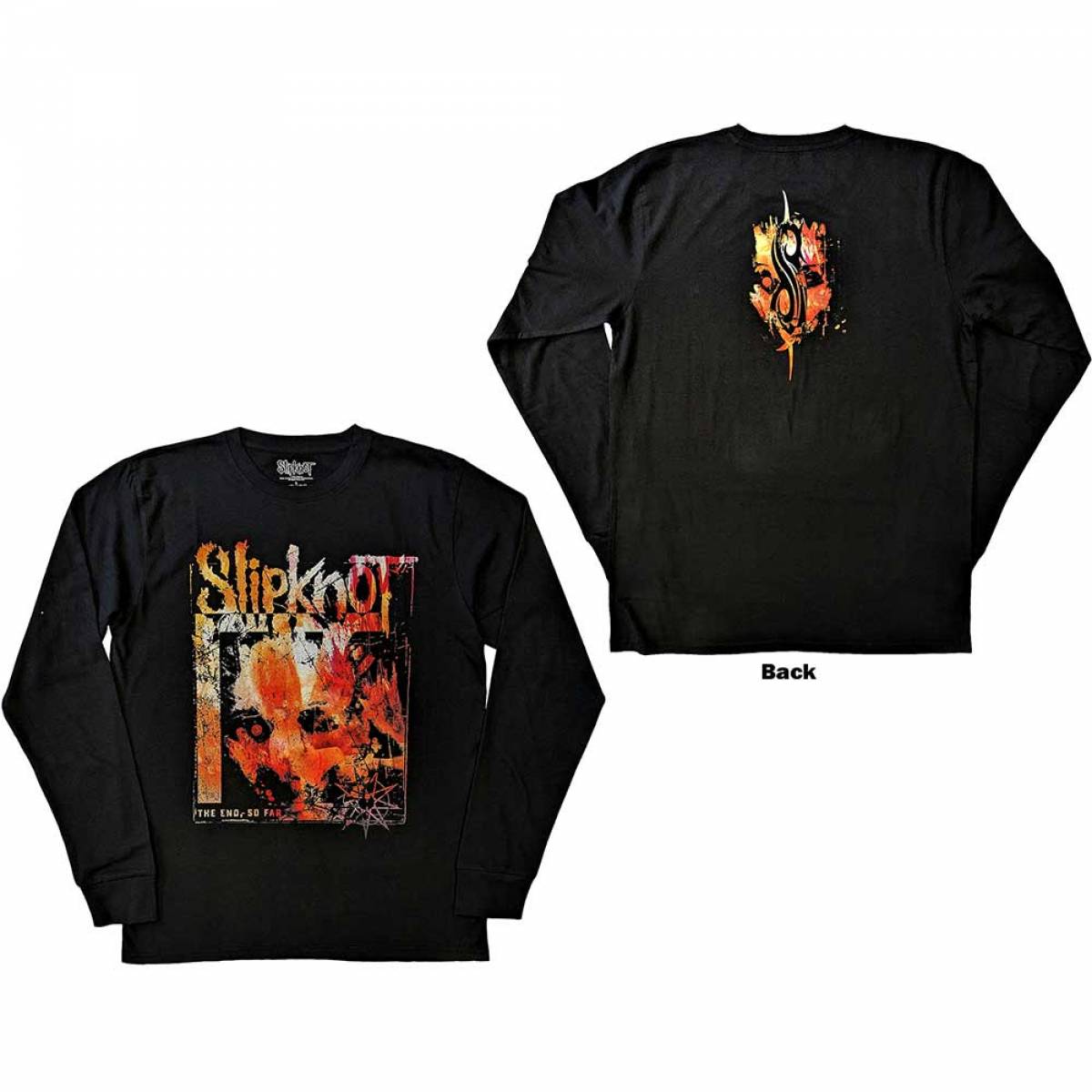 【予約商品】SLIPKNOT Unisex Long Sleeve バンドTシャツ: The End, So Far Pepper (Black) (Back Print) - BLACK