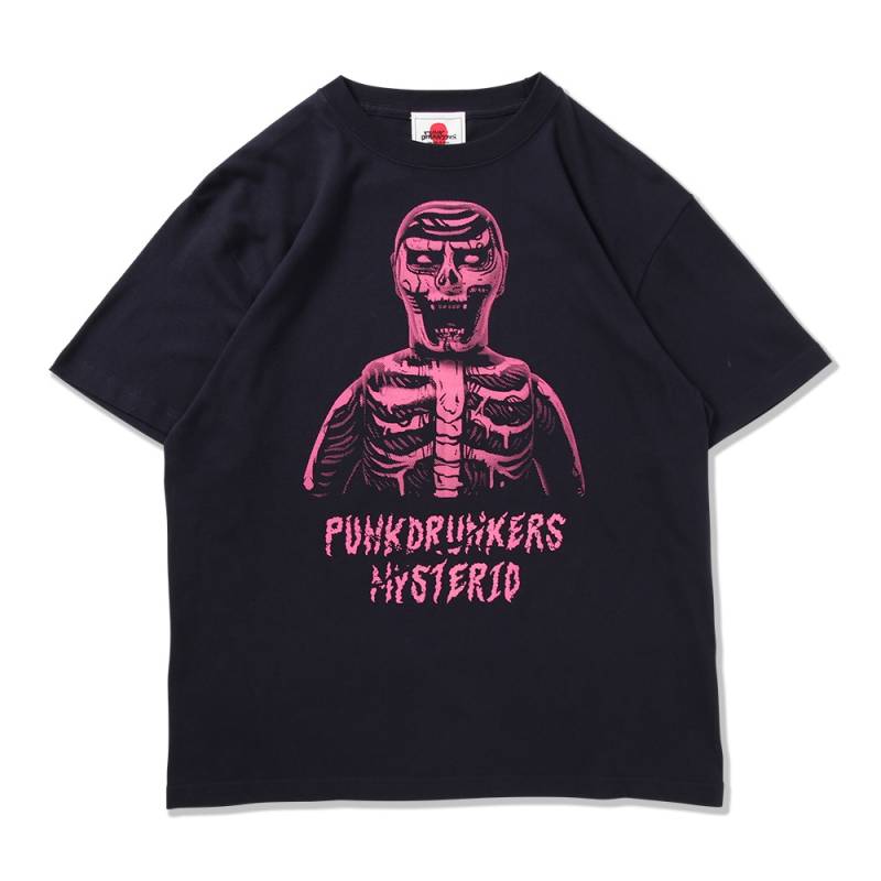 【予約商品】PUNK DRUNKERS (パンク・ドランカーズ) ［PDSxMysterio］スカルアイツTEE - NAVY