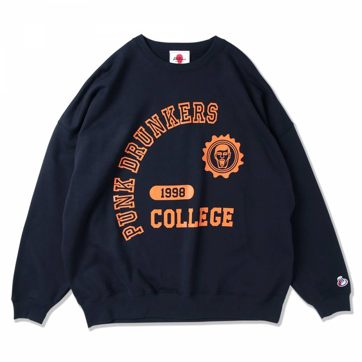 【予約商品】PUNK DRUNKERS (パンクドランカーズ) へんてこカレッジBIGトレーナー - NAVY