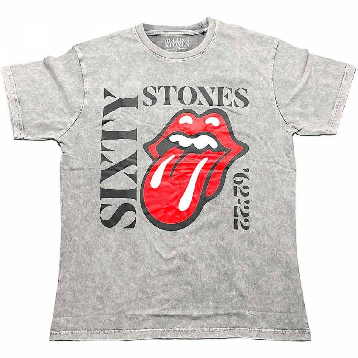 【予約商品】THE ROLLING STONES バンドTシャツ ユニセックス: Sixty Vertical (Grey) (Wash Collection) - GREY