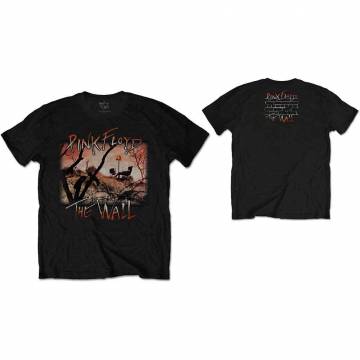 【予約商品】PINK FLOYD バンドTシャツ ユニセックス: The Wall Meadow (Black) (Back Print) - BLACK