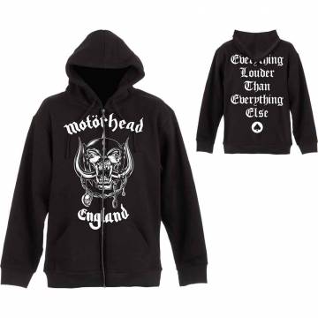【予約商品】MOTORHEAD Unisex Zipped Hoodie: England (Back Print)