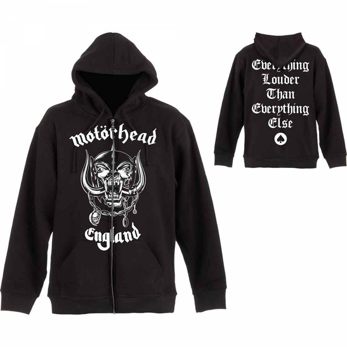 【予約商品】MOTORHEAD Unisex Zipped Hoodie: England (Back Print)