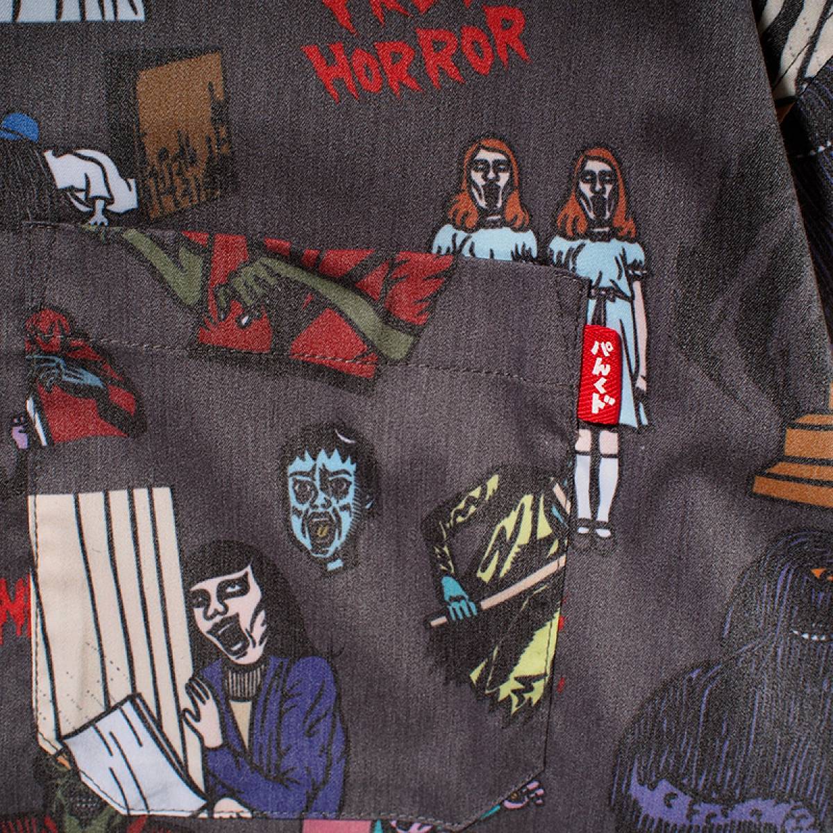 ロックファッション バンドグッズのgekirock Clothing Punk Drunkers ホラーアロハシャツ Charcoal