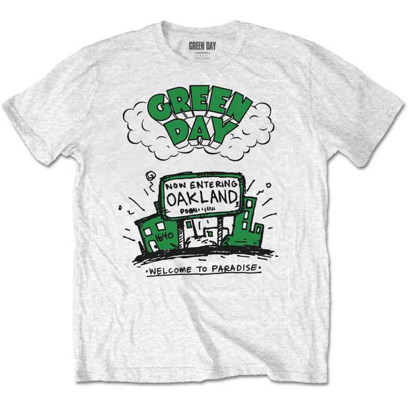 【予約商品】GREEN DAY バンドTシャツ ユニセックス: Welcome to Paradise (White)