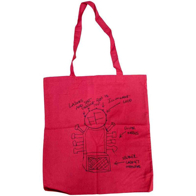 【予約商品】FOO FIGHTERS  Cotton Tote Bag: Hand-Drawn (Red) (Ex-Tour) - RED