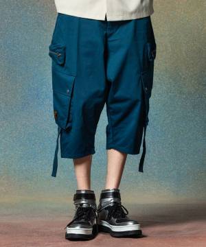 【予約商品】glamb(グラム)GB0225/P13 : Deformed Cropped Sarrouel Pants / デフォームクロップドサルエルパンツ - Blue
