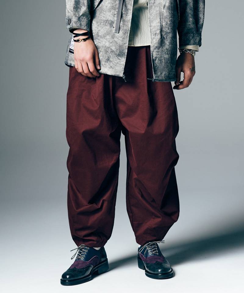 【予約商品】glamb(グラム) Knee Tuck Color Pants / ニータックカラーパンツ - Wine