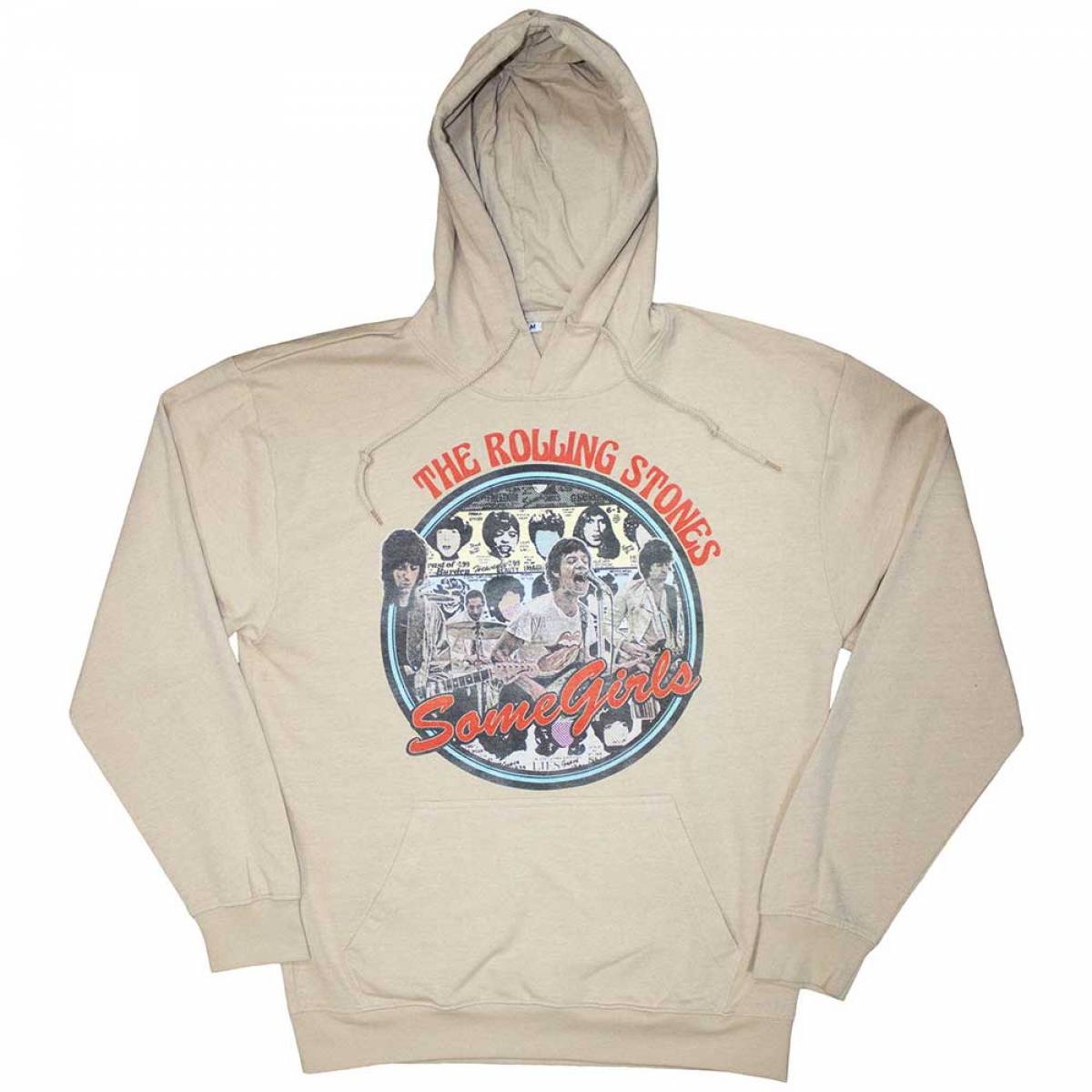 【予約商品】THE ROLLING STONES Unisex Pullover Hoodie: Some Girls Circle (Sand) - SAND