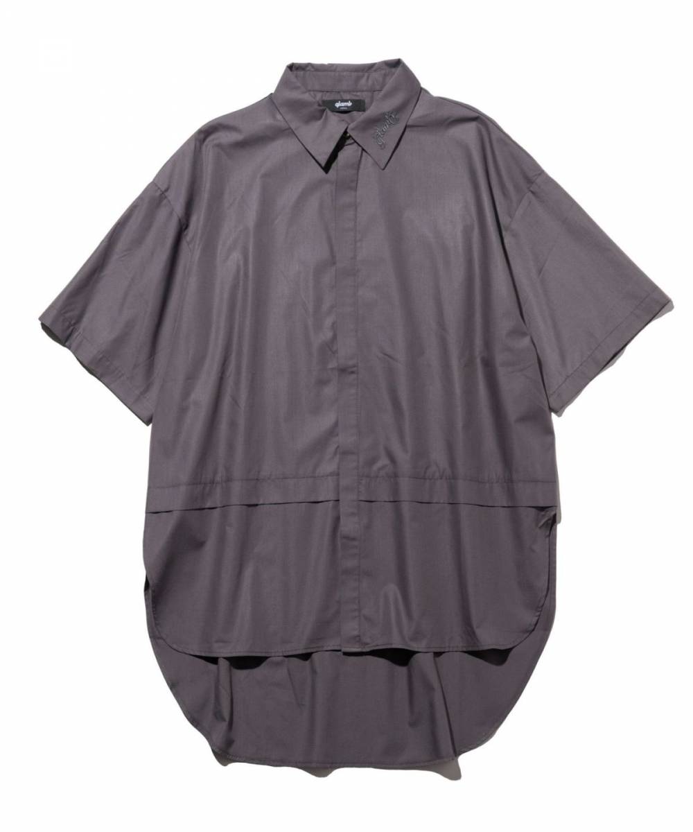 【予約商品】glamb (グラム)GB0223/SH13 : Hem Layered SH / ヘムレイヤードシャツ - Gray