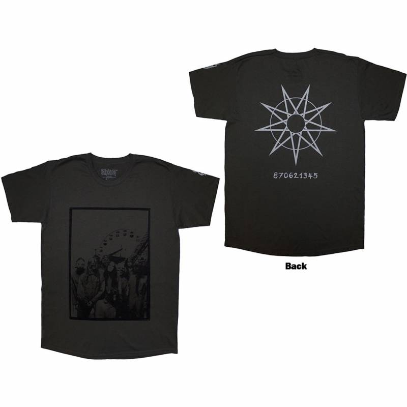 【予約商品】SLIPKNOT バンドTシャツ ユニセックス: Amusement Park (Charcoal Grey) (Back Print & Sleeve Print)