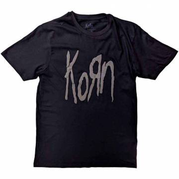 【予約商品】KORN バンドTシャツ ユニセックス: Logo (Hi-Build) - BLACK