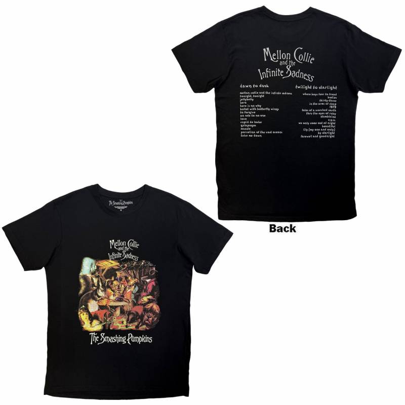 【予約商品】THE SMASHING PUMPKINS Unisex Premium Carbon バンドTシャツ: Mellon Collie Animals (Black) (Back Print)