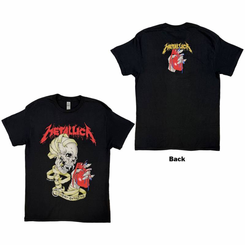 【予約商品】METALLICA バンドTシャツ ユニセックス: Heart Explosive (Black) (Back Print)