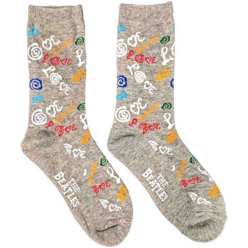 【予約商品】THE BEATLES Unisex Ankle Socks: Love (Grey) (UK Size 7 - 11)