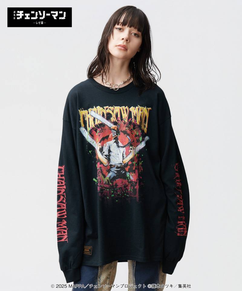 【予約商品】チェンソーマンxglamb(グラム) Chainsaw Man Cutsew / チェンソーマンカットソー - Black
