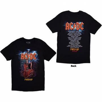 【予約商品】AC/DC バンドTシャツ ユニセックス: Guitar PWR-UP EU Tour '24 (Back Print & Ex-Tour) - BLACK