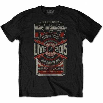 【予約商品】KISS ユニセックスTシャツ: Japan Live 2015 (Back Print)