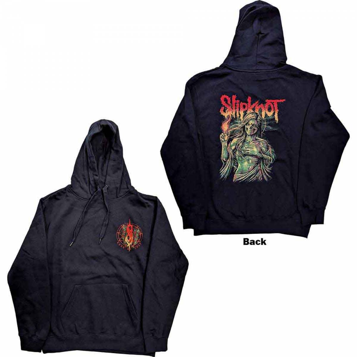 【予約商品】SLIPKNOT Unisex Pullover Hoodie: Burn Me Away (Navy Blue) (Back Print) - NAVY BLUE