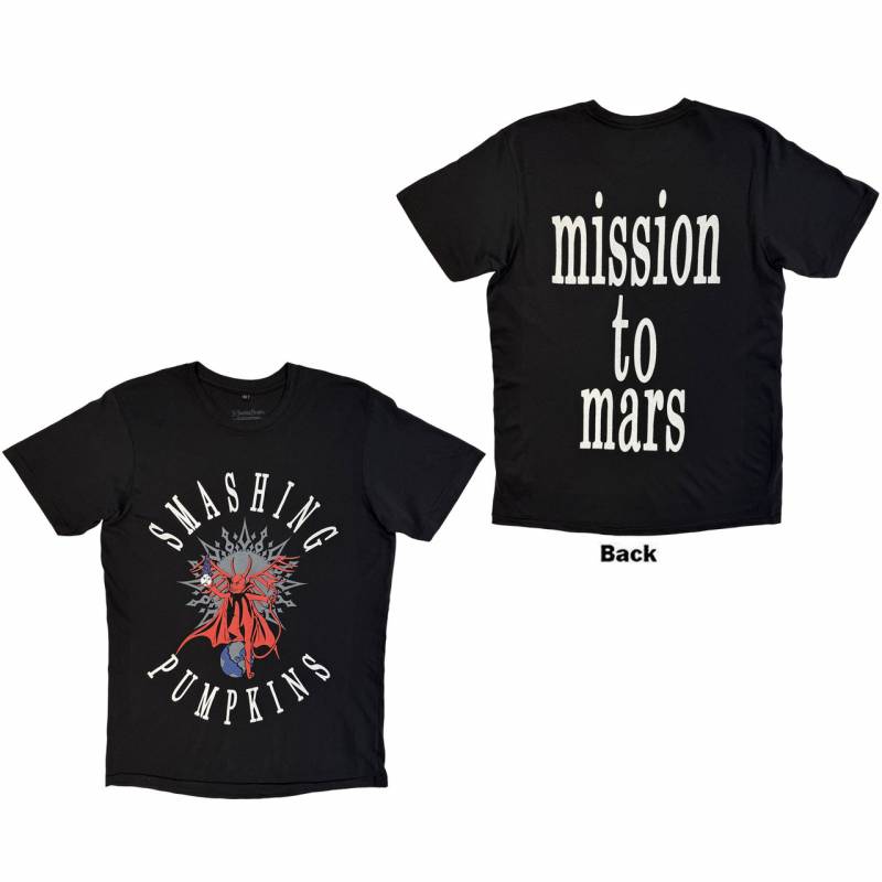 【予約商品】THE SMASHING PUMPKINS Unisex Premium Carbon バンドTシャツ: Mission To Mars (Black) (Back Print)