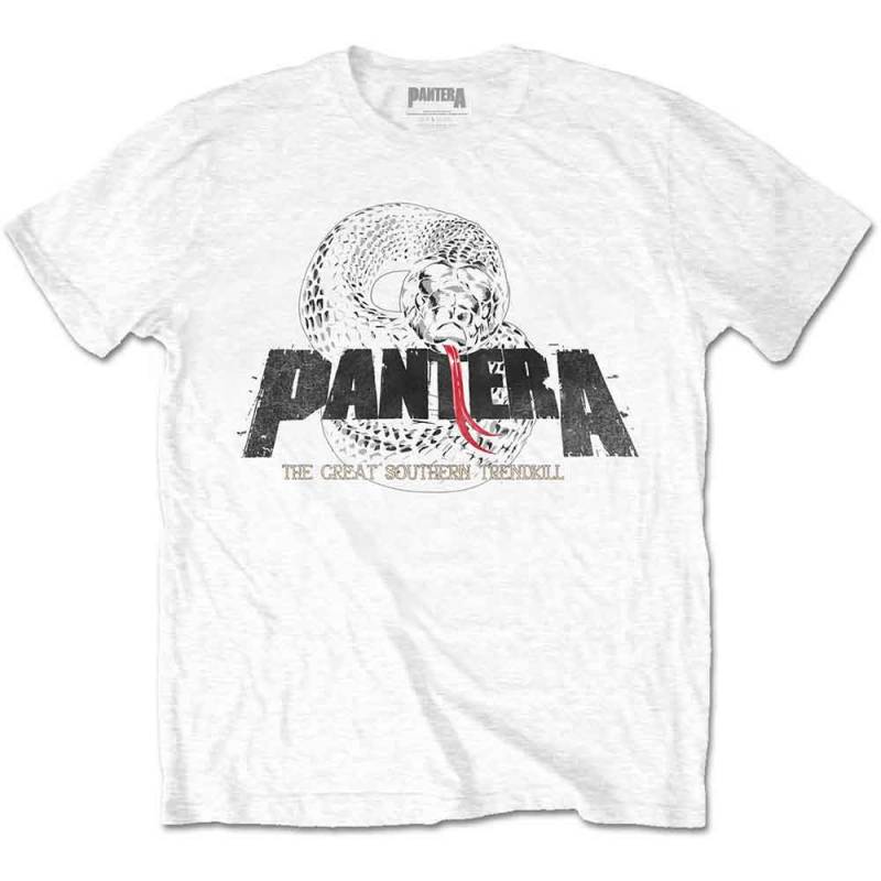【予約商品】PANTERA バンドTシャツ ユニセックス: Snake Logo (White)