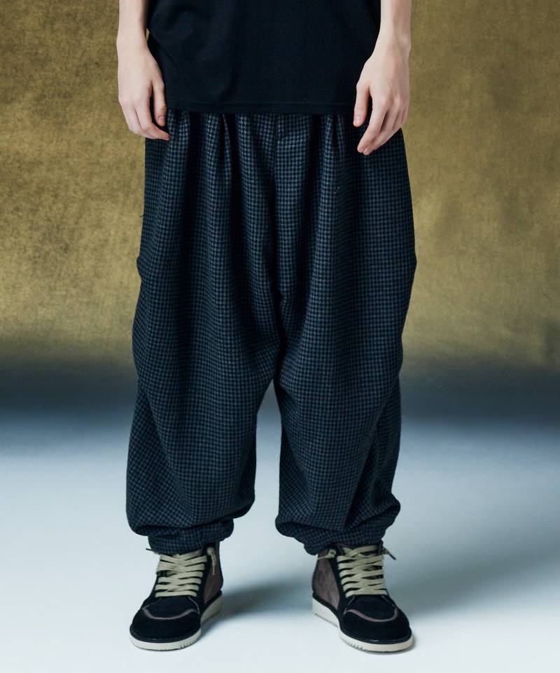【予約商品】glamb(グラム) Damage Houndstooth Pants / ダメージハウンドトゥースパンツ - Gray