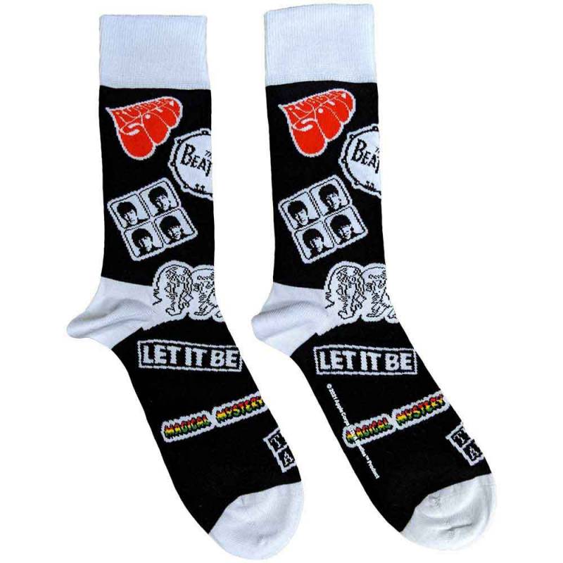 【予約商品】THE BEATLES Unisex Ankle Socks: Icons (Black) (UK Size 7 - 11)