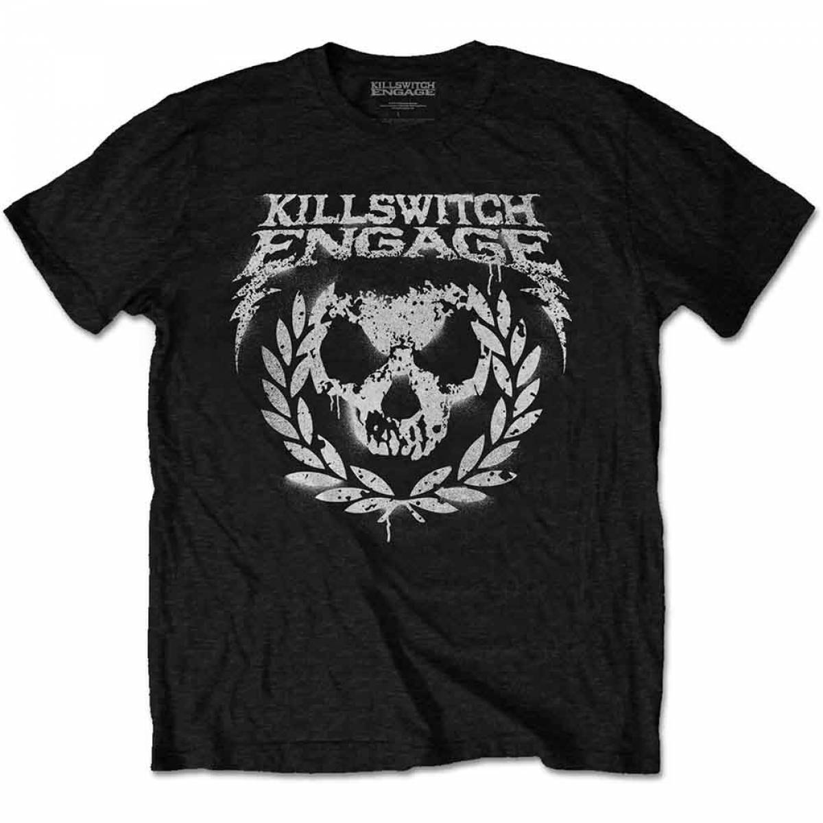 【予約商品】KILLSWITCH ENGAGE バンドTシャツ ユニセックス: Skull Spraypaint (Black) - BLACK
