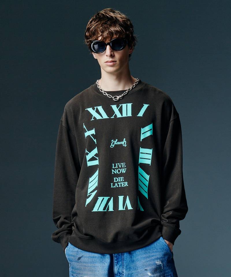 【予約商品】glamb(グラム) Timepiece Sweat / タイムピーススウェット - Brown