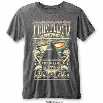 【予約商品】PINK FLOYD Unisex Burnout バンドTシャツ: Carnegie Hall (Charcoal Grey) - CHARCOAL GREY