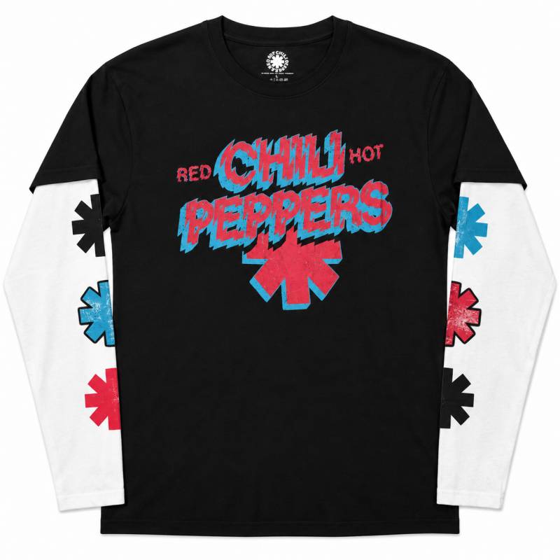 【予約商品】RED HOT CHILI PEPPERS Unisex Layered Long Sleeve バンドTシャツ: Shock Logo