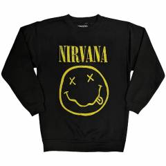 【予約商品】NIRVANA Unisex Sweatshirt: Yellow Happy Face (Black)