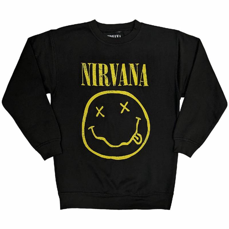 【予約商品】NIRVANA Unisex Sweatshirt: Yellow Happy Face (Black)