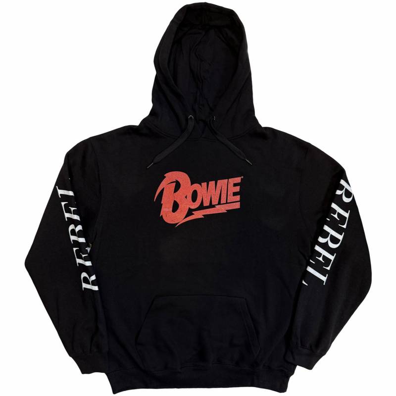 【予約商品】DAVID BOWIE Unisex Pullover Hoodie: Rebel Rebel (Black)(Sleeve Print)